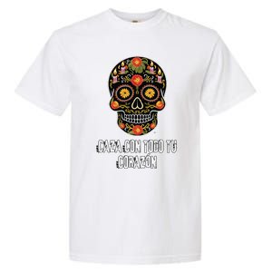 Caza Con Todu Tu Corazon Halloween Sugar Skull Garment-Dyed Heavyweight T-Shirt