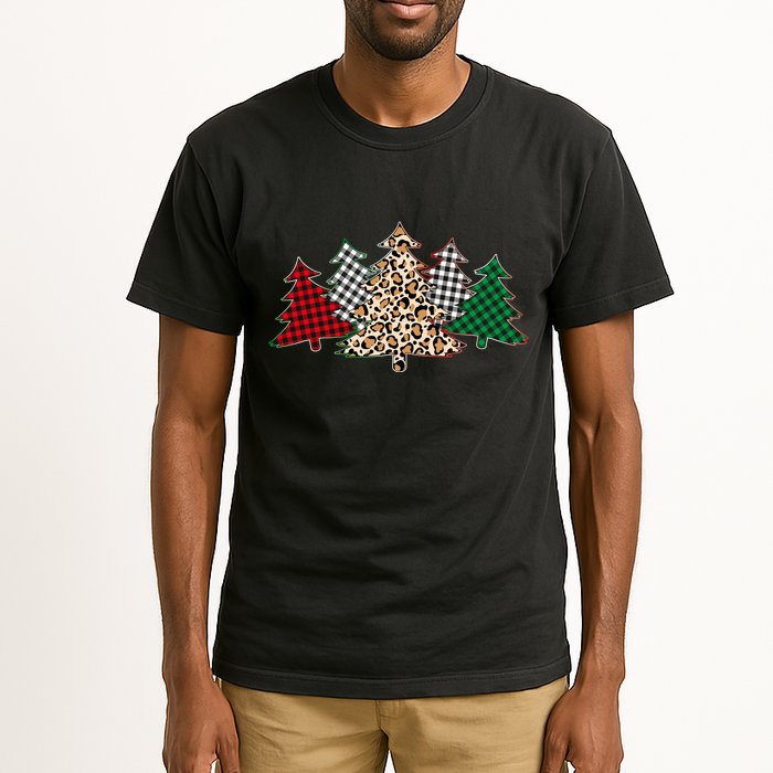 Cute Christmas Tree Plaid Leopard Patterns Tall T-Shirt