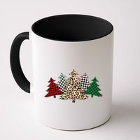 Cute Christmas Tree Plaid Leopard Patterns Mug