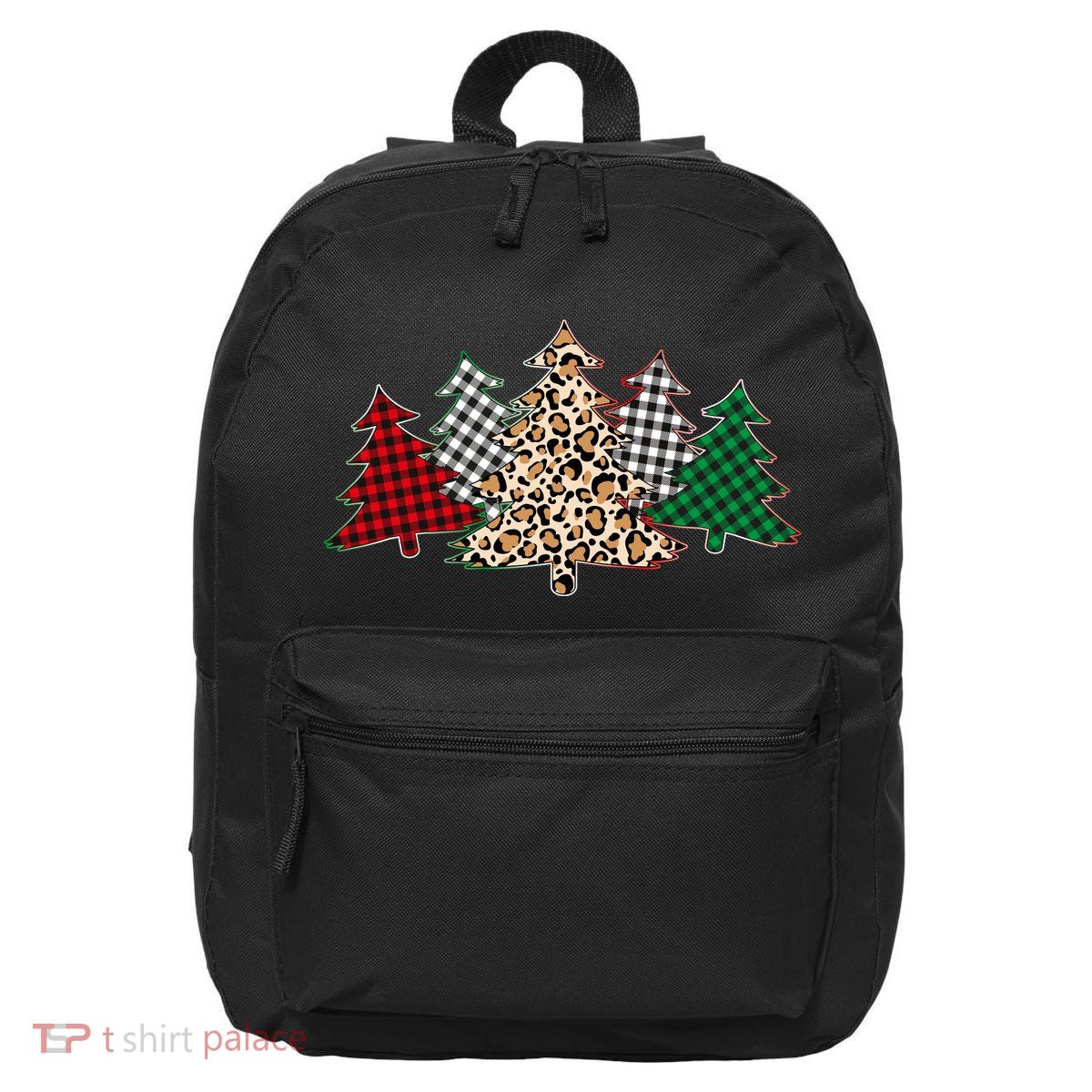 Cute Christmas Tree Plaid Leopard Patterns 16 in Basic Backpack