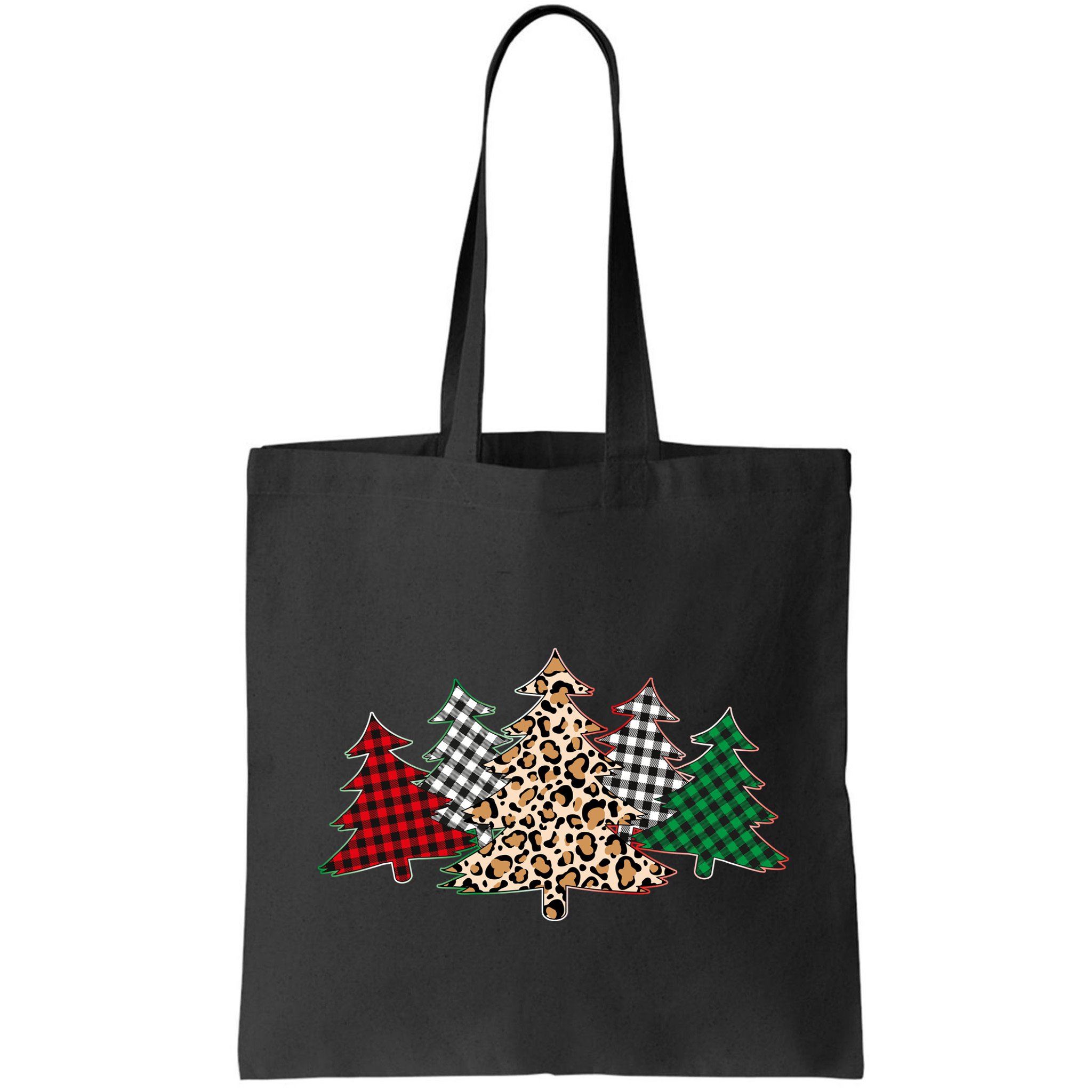Cute Christmas Tree Plaid Leopard Patterns Bag