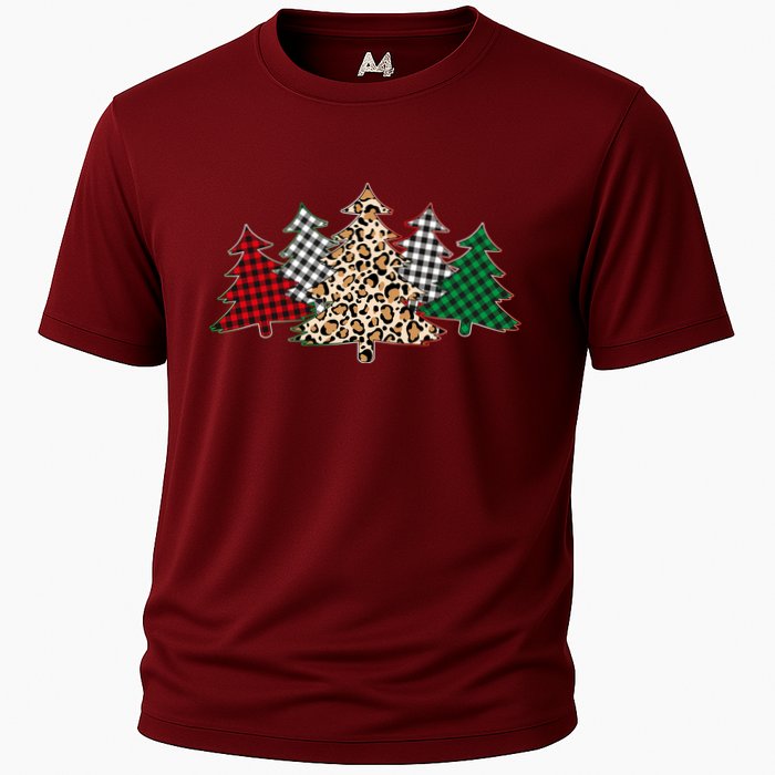 Cute Christmas Tree Plaid Leopard Patterns Performance Shirt