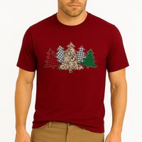Cute Christmas Tree Plaid Leopard Patterns Performance Shirt