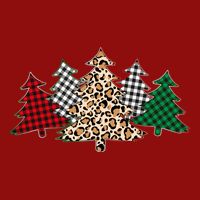 Cute Christmas Tree Plaid Leopard Patterns Performance Shirt