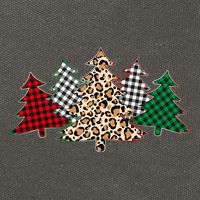 Cute Christmas Tree Plaid Leopard Patterns Cotton Canvas Backpack