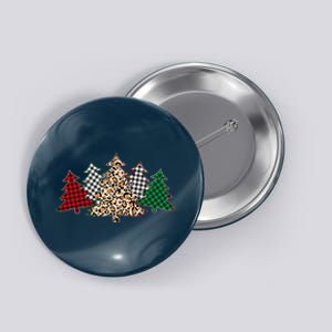 Cute Christmas Tree Plaid Leopard Patterns Button