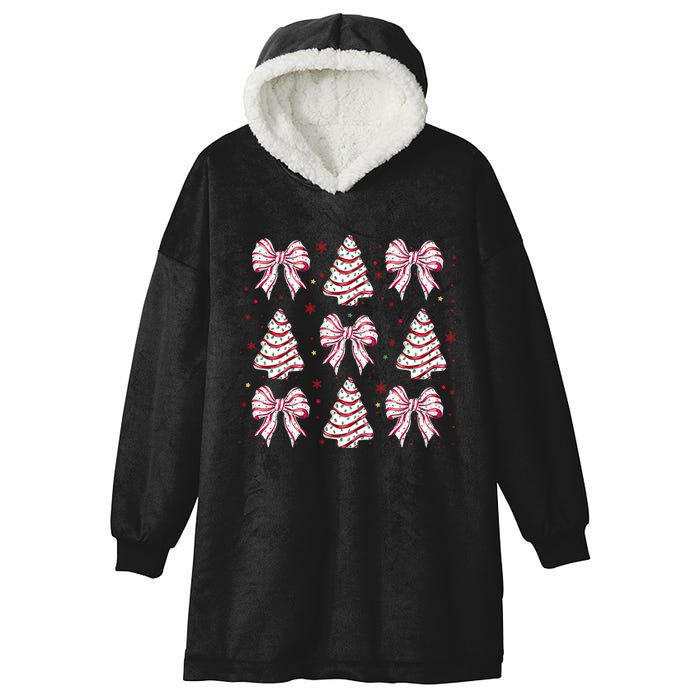 Coquette Christmas Tree Cake Bow Girly Christmas Holiday Hooded Wearable Blanket