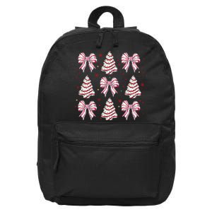 Coquette Christmas Tree Cake Bow Girly Christmas Holiday 16 in Basic Backpack