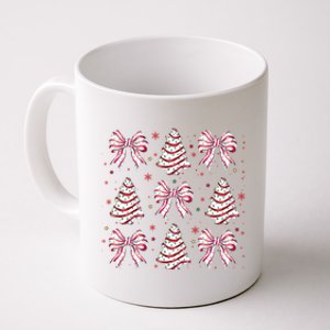 Coquette Christmas Tree Cake Bow Girly Christmas Holiday Coffee Mug