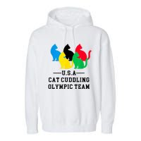 Cat Cuddling Team Garment-Dyed Fleece Hoodie