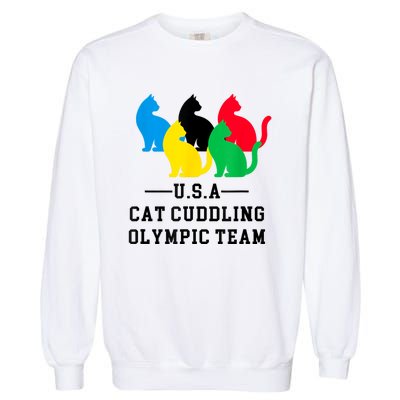 Cat Cuddling Team Garment-Dyed Sweatshirt