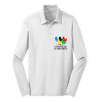 Cat Cuddling Team Silk Touch Performance Long Sleeve Polo