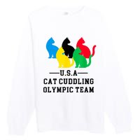 Cat Cuddling Team Premium Crewneck Sweatshirt