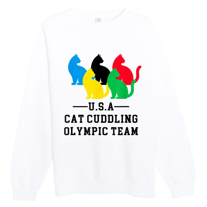 Cat Cuddling Team Premium Crewneck Sweatshirt