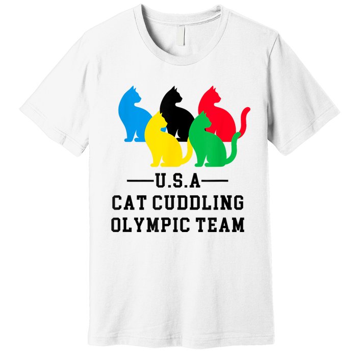 Cat Cuddling Team Premium T-Shirt