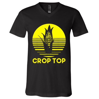 Corn Crop Top V-Neck T-Shirt