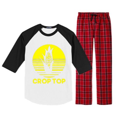 Corn Crop Top Raglan Sleeve Pajama Set