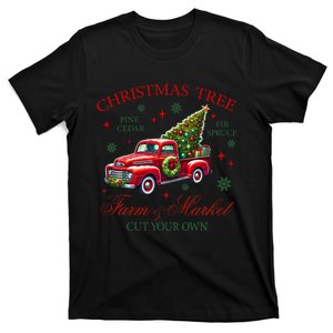 Coquette Christmas Tree Red Truck Farm & Market Xmas Pajamas T-Shirt