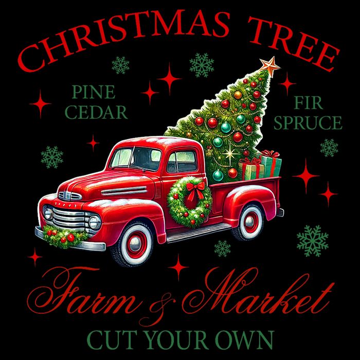 Coquette Christmas Tree Red Truck Farm & Market Xmas Pajamas T-Shirt