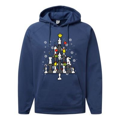 Chess Christmas Tree Xmas Chess Player Funny Funny Performance Fleece Hoodie