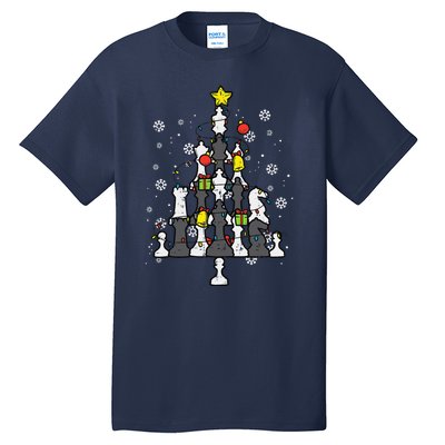 Chess Christmas Tree Xmas Chess Player Funny Funny Tall T-Shirt