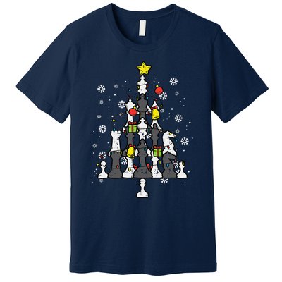 Chess Christmas Tree Xmas Chess Player Funny Funny Premium T-Shirt