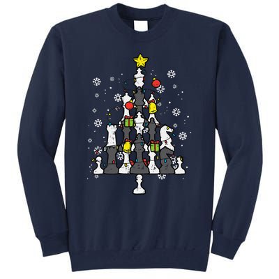 Chess Christmas Tree Xmas Chess Player Funny Funny Tall Sweatshirt