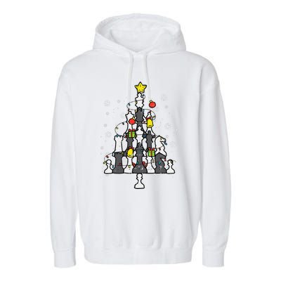 Chess Christmas Tree Xmas Chess Player Funny Funny Garment-Dyed Fleece Hoodie