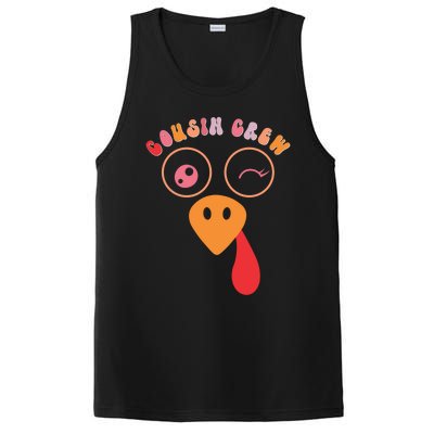 Cousin Crew Turkey Cute Retro Groovy Sunglasses Thanksgiving Gift PosiCharge Competitor Tank