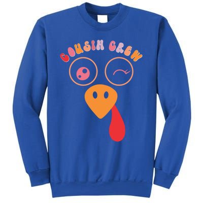 Cousin Crew Turkey Cute Retro Groovy Sunglasses Thanksgiving Gift Sweatshirt