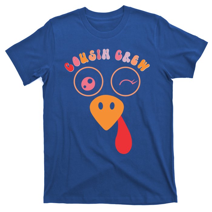 Cousin Crew Turkey Cute Retro Groovy Sunglasses Thanksgiving Gift T-Shirt