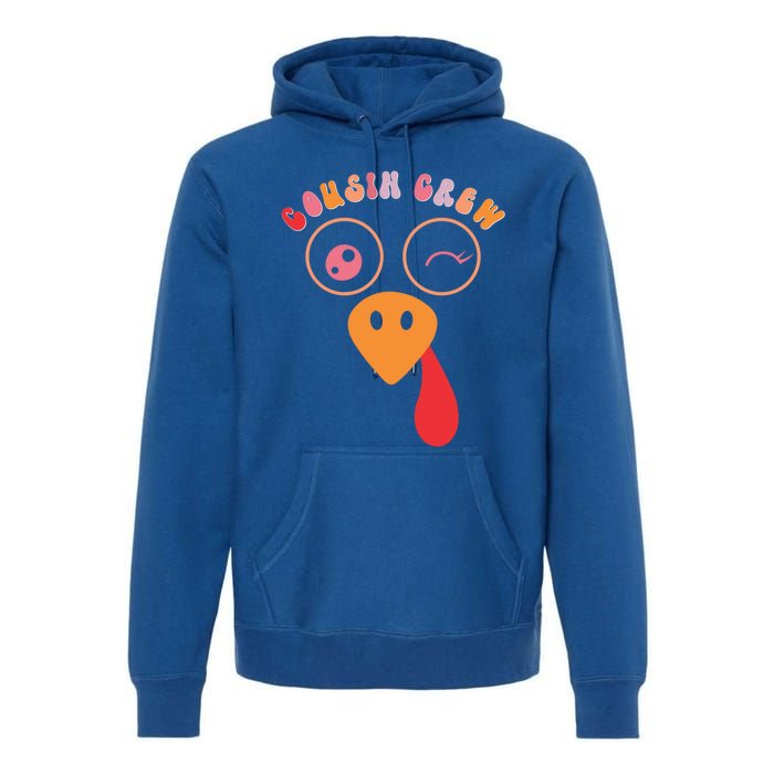 Cousin Crew Turkey Cute Retro Groovy Sunglasses Thanksgiving Gift Premium Hoodie