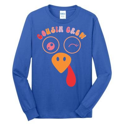 Cousin Crew Turkey Cute Retro Groovy Sunglasses Thanksgiving Gift Tall Long Sleeve T-Shirt