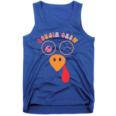 Cousin Crew Turkey Cute Retro Groovy Sunglasses Thanksgiving Gift Tank Top