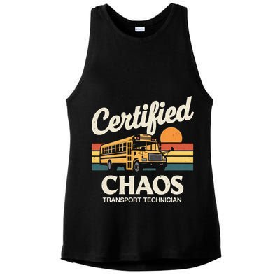 Certified Chaos Transport Technician School Bus Driver Ladies PosiCharge Tri-Blend Wicking Tank