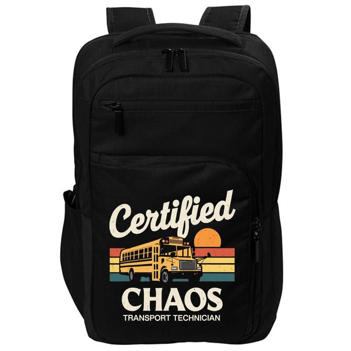 Certified Chaos Transport Technician School Bus Driver Impact Tech Backpack