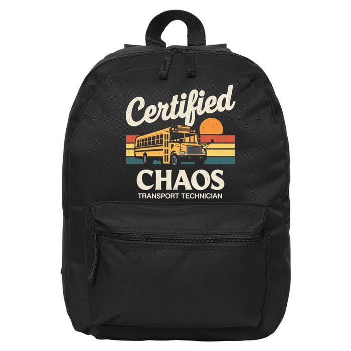 Certified Chaos Transport Technician School Bus Driver 16 in Basic Backpack