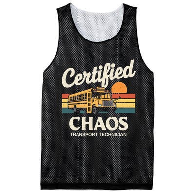 Certified Chaos Transport Technician School Bus Driver Mesh Reversible Basketball Jersey Tank