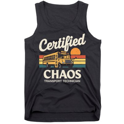 Certified Chaos Transport Technician School Bus Driver Tank Top