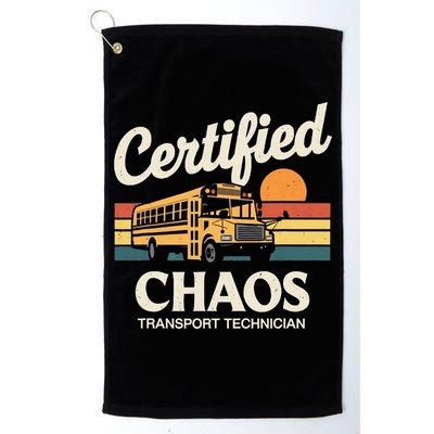 Certified Chaos Transport Technician School Bus Driver Golf Towel