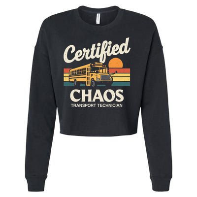 Certified Chaos Transport Technician School Bus Driver Cropped Pullover Crew
