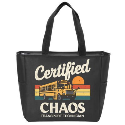 Certified Chaos Transport Technician School Bus Driver Zip Tote Bag