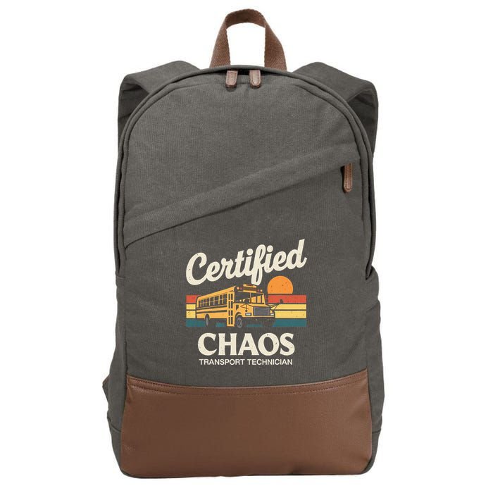Certified Chaos Transport Technician School Bus Driver Cotton Canvas Backpack
