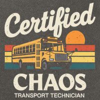 Certified Chaos Transport Technician School Bus Driver Cotton Canvas Backpack