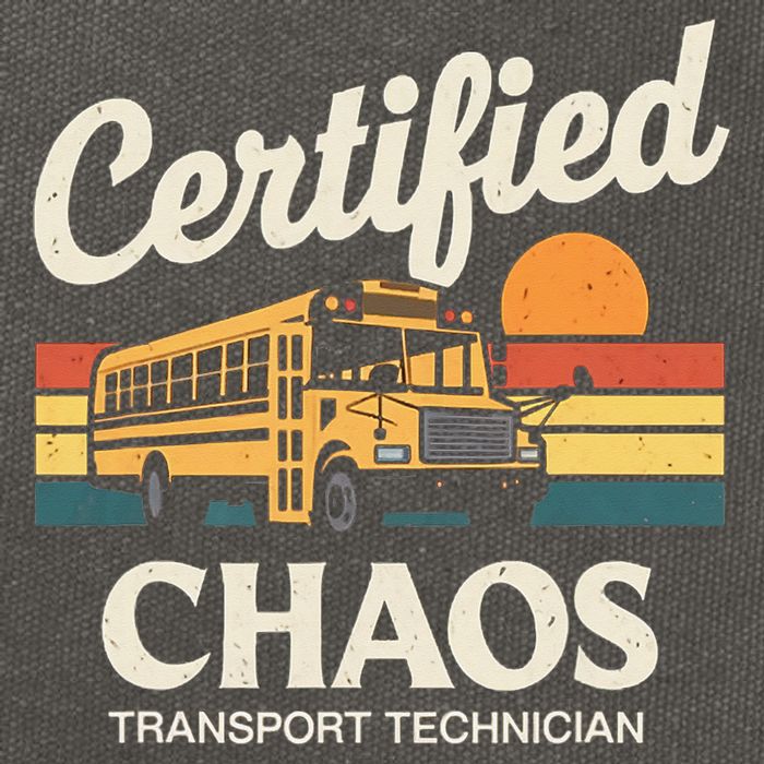 Certified Chaos Transport Technician School Bus Driver Cotton Canvas Backpack
