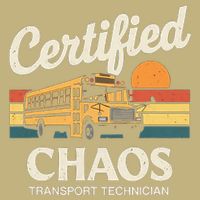 Certified Chaos Transport Technician School Bus Driver Cooling Performance Crew T-Shirt
