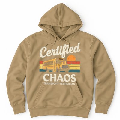 Certified Chaos Transport Technician School Bus Driver Hoodie