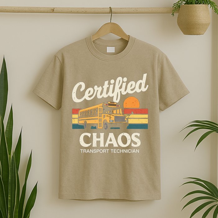 Certified Chaos Transport Technician School Bus Driver T-Shirt