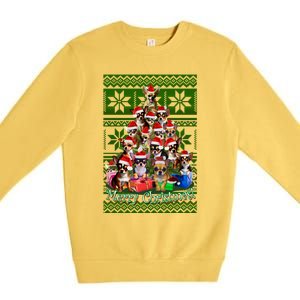 Chihuahua Christmas Tree Ugly Sweater Funny Gift Premium Crewneck Sweatshirt