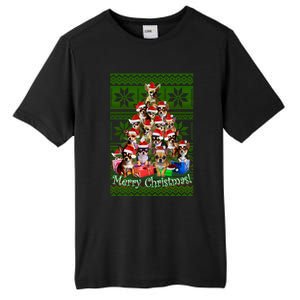 Chihuahua Christmas Tree Ugly Sweater Funny Gift Tall Fusion ChromaSoft Performance T-Shirt